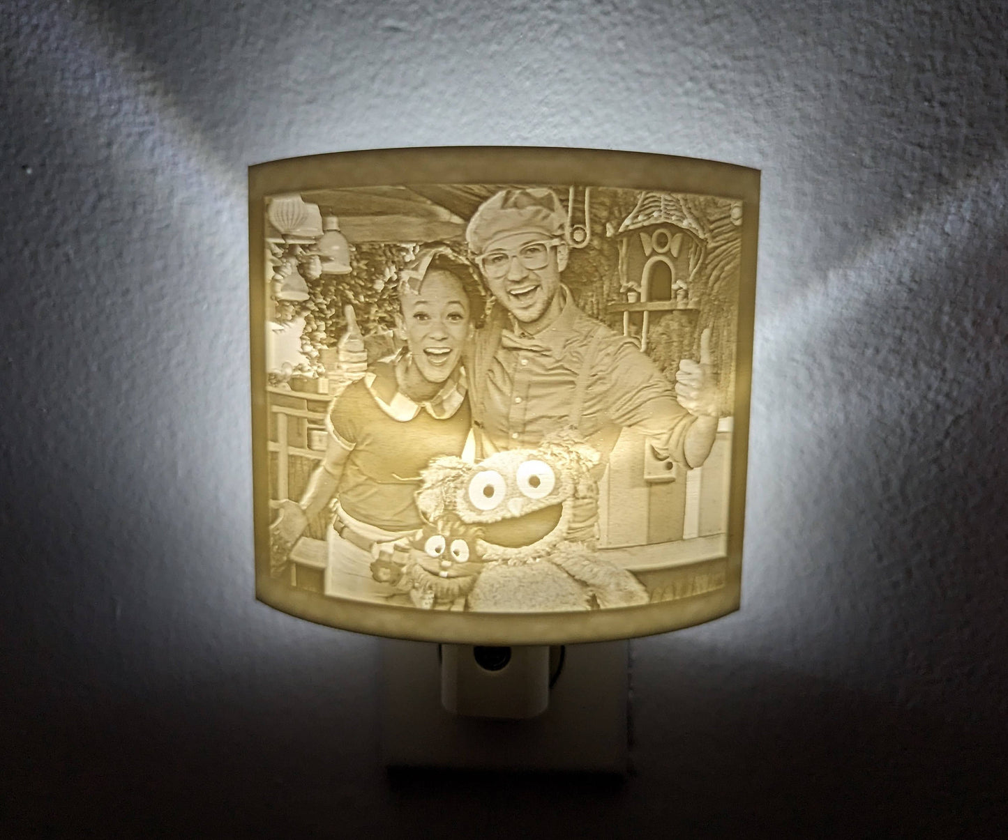 Personalized Night Light Lithophane - Dusk to Dawn Sensor Perfect for Kids, Nursery, Bedroom, Bathroom, Hallway, Stairs, Kitchen and more!
